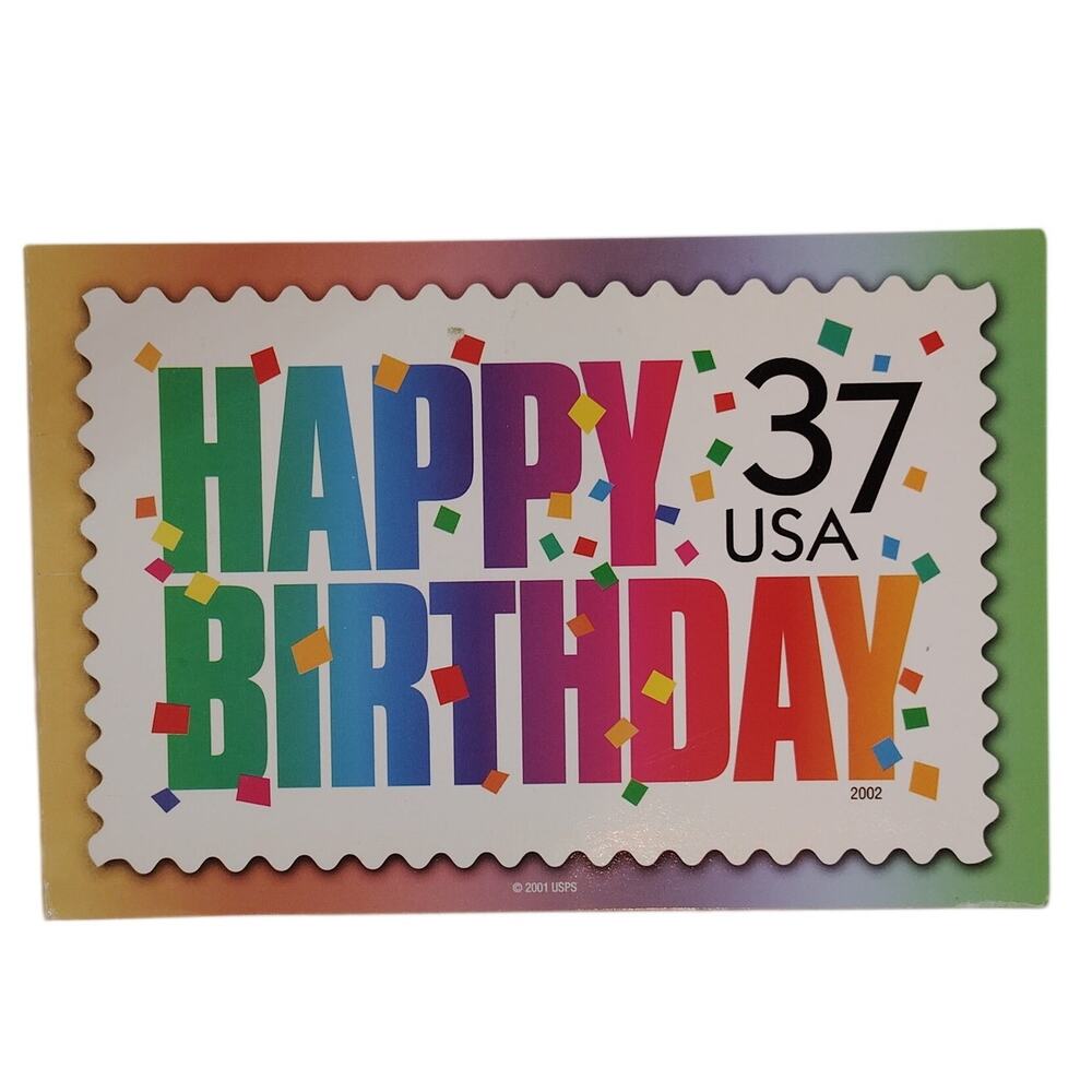 USPS Happy Birthday 2002 37-Cent Postcard Full Cover Canceled Birmingham AL
